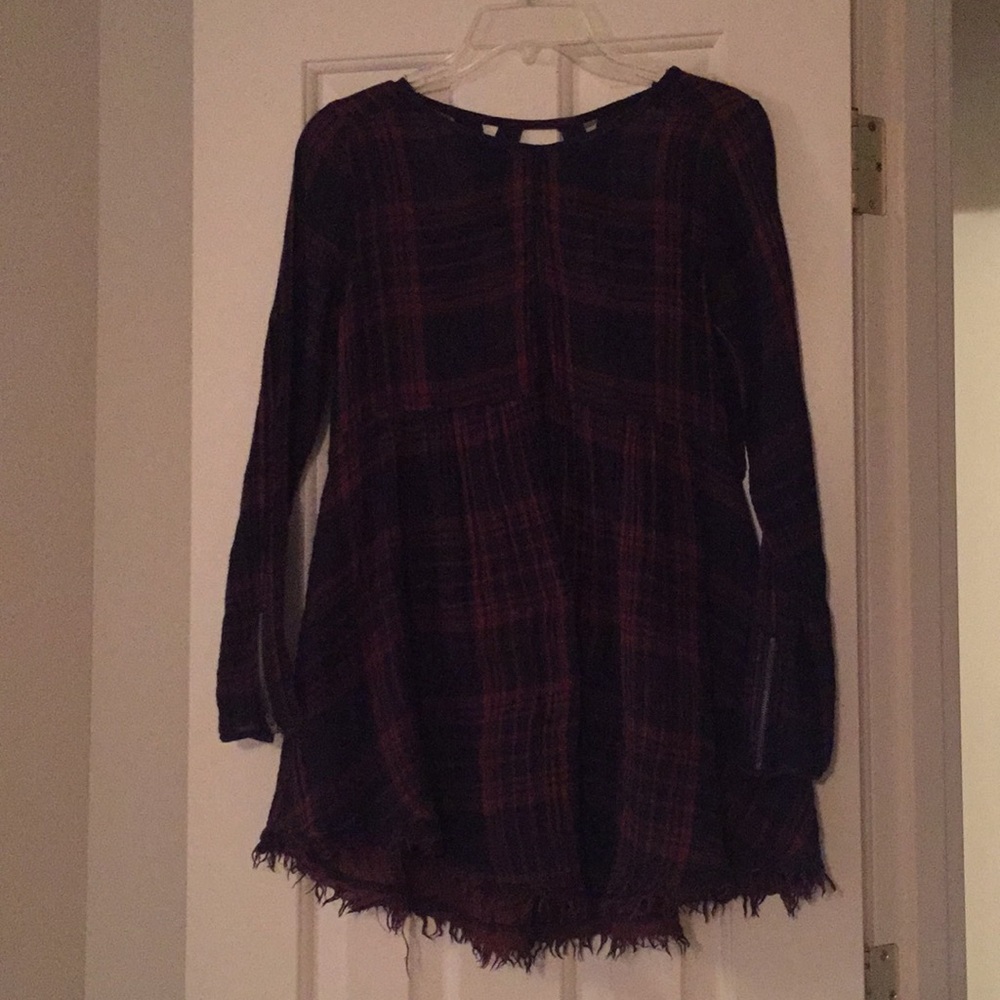 Really cute free people maroon & navy tunic